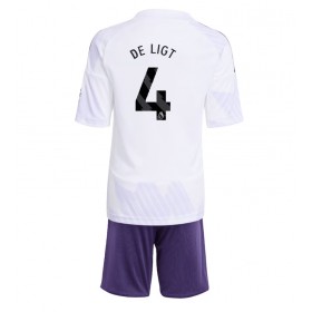 Dětské fotbalový komplet Manchester United Matthijs de Ligt #4 Venkovní košile 2025-26 Krátkým Rukávem